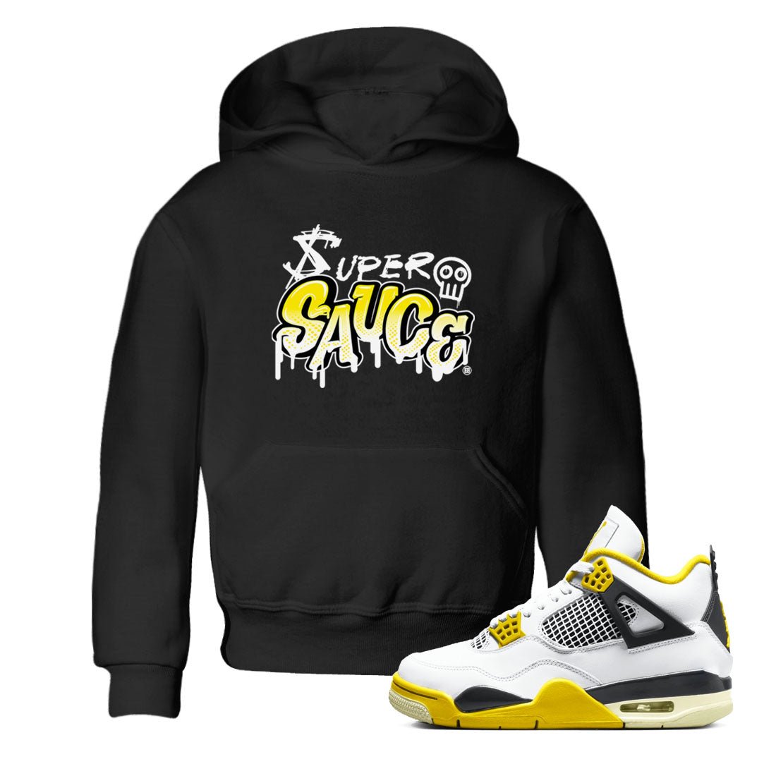 4s Vivid Sulfur shirt to match jordans Super Sauce sneaker tees Air Jordan 4 Vivid Sulfur SNRT sneaker release tees baby toddler Black 1 cotton Shirt