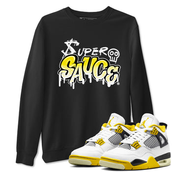 4s Vivid Sulfur shirt to match jordans Super Sauce sneaker tees Air Jordan 4 Vivid Sulfur SNRT Sneaker Release Tees unisex cotton Black 1 crew neck shirt