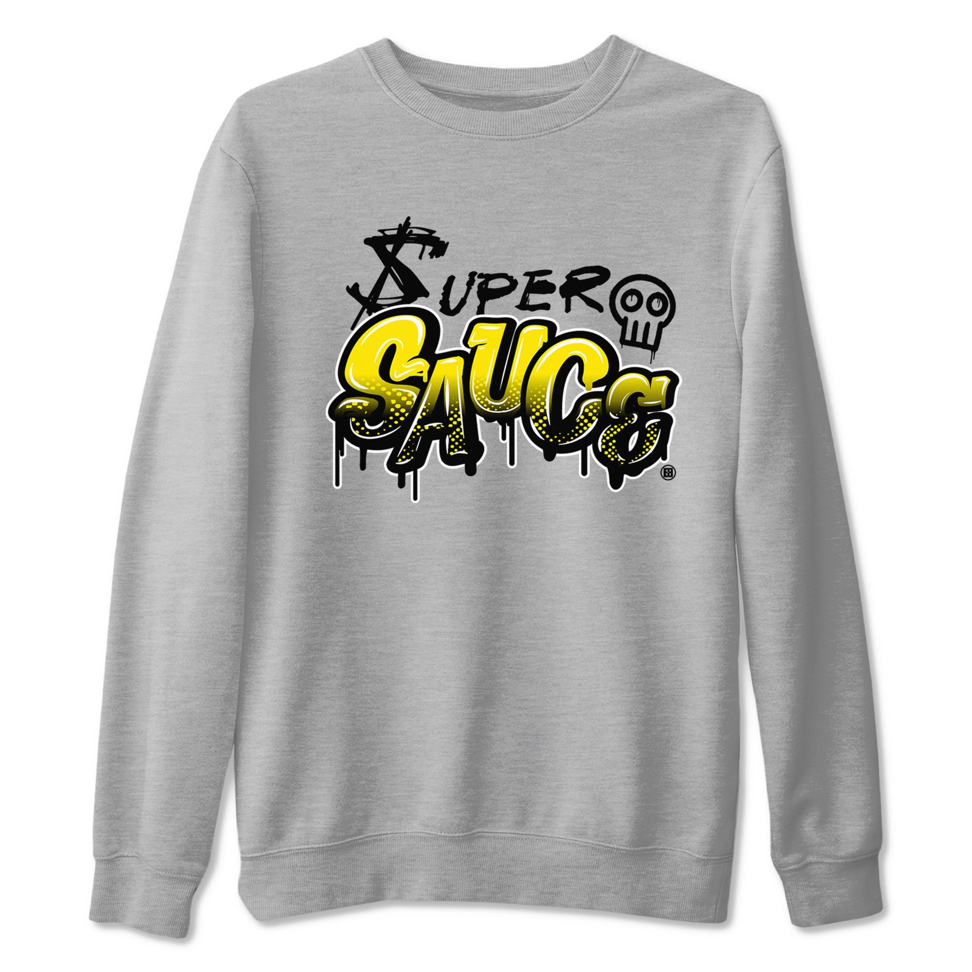 4s Vivid Sulfur shirt to match jordans Super Sauce sneaker tees Air Jordan 4 Vivid Sulfur SNRT Sneaker Release Tees unisex cotton Heather Grey 2 crew neck shirt