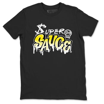 4s Vivid Sulfur shirt to match jordans Super Sauce sneaker tees Air Jordan 4 Vivid Sulfur SNRT Sneaker Release Tees unisex cotton Black 2 crew neck shirt