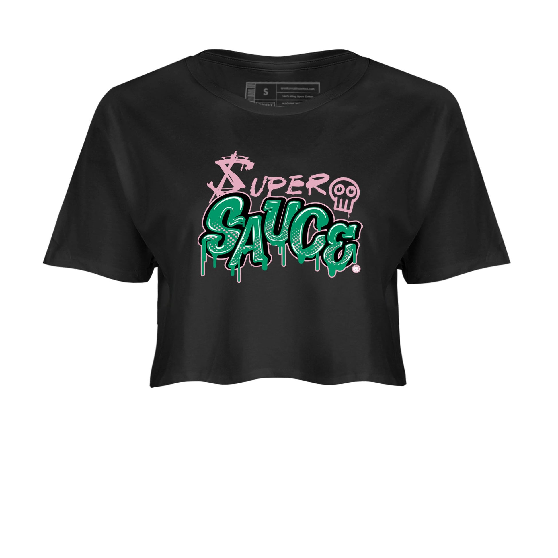 Dunk Low Medium Soft Pink Malachite shirt to match jordans Super Sauce sneaker tees Dunks Medium Soft Pink Malachite Streetwear Brand Streetwear Brand SNRT Sneaker Release Tees Black 2 crop length shirt