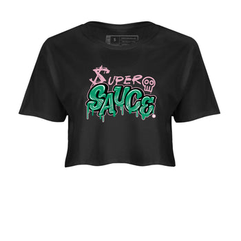 Dunk Low Medium Soft Pink Malachite shirt to match jordans Super Sauce sneaker tees Dunks Medium Soft Pink Malachite Streetwear Brand Streetwear Brand SNRT Sneaker Release Tees Black 2 crop length shirt