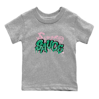 Dunk Low Medium Soft Pink Malachite shirt to match jordans Super Sauce sneaker tees Dunks Medium Soft Pink Malachite Streetwear Brand SNRT Sneaker Release Tees baby toddler Heather Grey 2 cotton Shirt