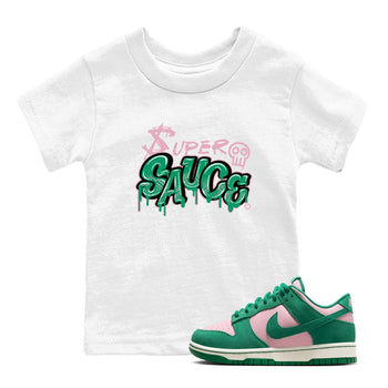 Dunk Low Medium Soft Pink Malachite shirt to match jordans Super Sauce sneaker tees Dunks Medium Soft Pink Malachite Streetwear Brand SNRT Sneaker Release Tees baby toddler White 1 cotton Shirt