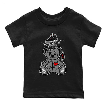 3s Black Cement shirts to match jordans Surprise Teddy Bear sneaker match tees Air Jordan 3 Retro OG Black Cement match shoes to clothes SNRT Sneaker Tees Youth Baby Black 2 tee