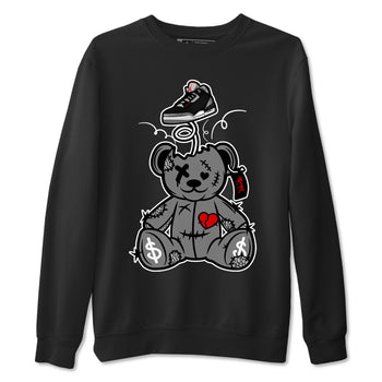 3s Black Cement shirts to match jordans Surprise Teddy Bear sneaker match tees Air Jordan 3 Retro OG Black Cement match shoes to clothes SNRT Sneaker Tees unisex cotton Black 2 shirts