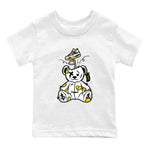 Air Jordan 4 Retro Vivid Sulfur shirt to match jordans Surprise Teddy Bear sneaker tees 4s Vivid Sulfur SNRT Sneaker release tees baby toddler White 2 cotton Shirt