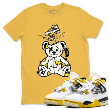 Air Jordan 4 Retro Vivid Sulfur shirt to match jordans Surprise Teddy Bear sneaker tees 4s Vivid Sulfur SNRT Sneaker Release Tees unisex cotton Daisy 1 crew neck shirt
