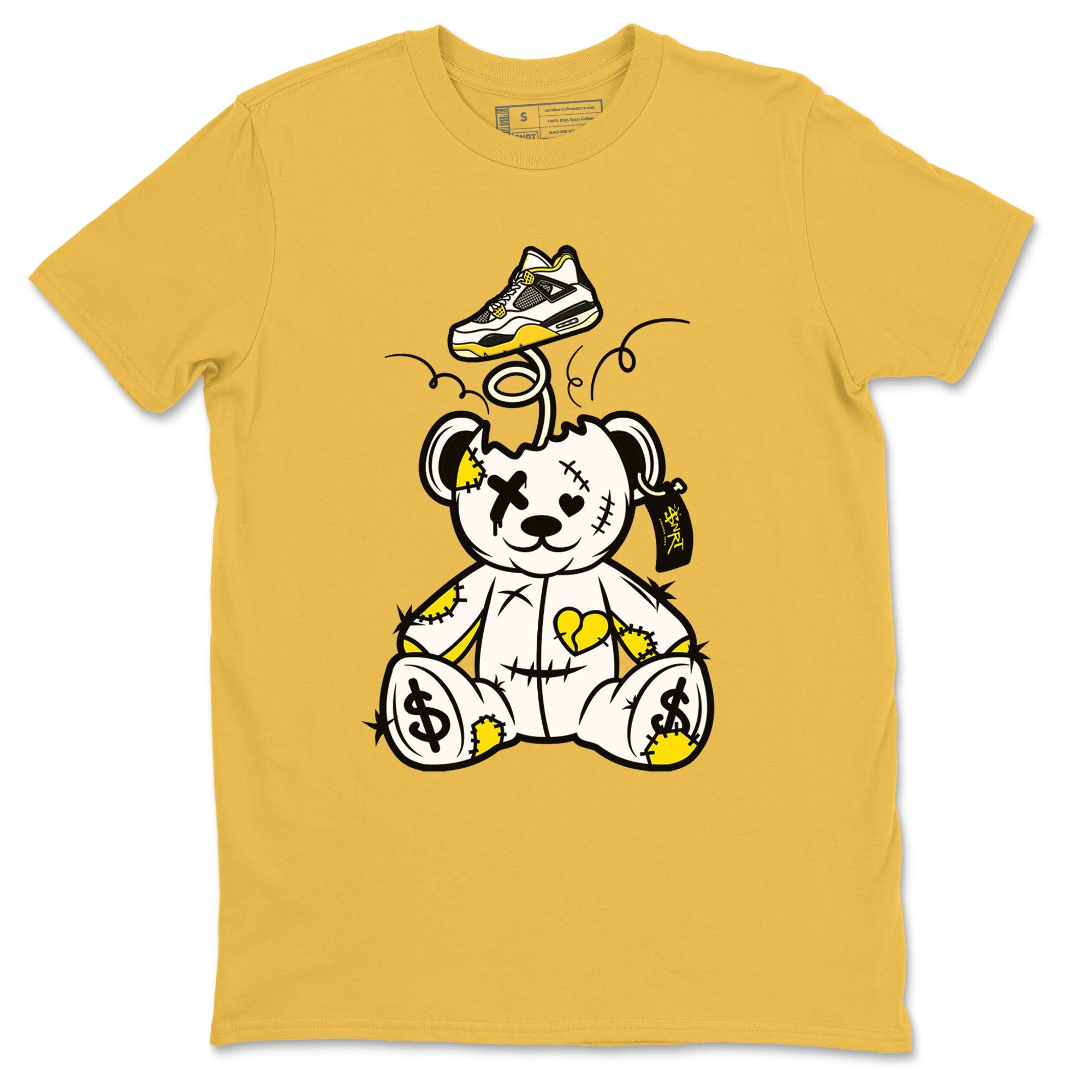 Air Jordan 4 Retro Vivid Sulfur shirt to match jordans Surprise Teddy Bear sneaker tees 4s Vivid Sulfur SNRT Sneaker Release Tees unisex cotton Daisy 2 crew neck shirt
