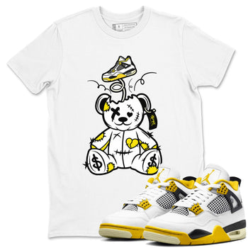 Air Jordan 4 Retro Vivid Sulfur shirt to match jordans Surprise Teddy Bear sneaker tees 4s Vivid Sulfur SNRT Sneaker Release Tees unisex cotton White 1 crew neck shirt