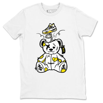 Air Jordan 4 Retro Vivid Sulfur shirt to match jordans Surprise Teddy Bear sneaker tees 4s Vivid Sulfur SNRT Sneaker Release Tees unisex cotton White 2 crew neck shirt