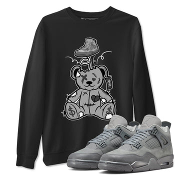 4s Wet Cement shirts to match jordans Surprise Teddy Bear sneaker match tees Air Jordan 4 Wet Cement SNRT Sneaker Release Tees unisex cotton Black 1 crew neck shirts