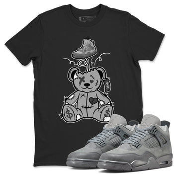 4s Wet Cement shirts to match jordans Surprise Teddy Bear sneaker match tees Air Jordan 4 Wet Cement SNRT Sneaker Release Tees unisex cotton Black 1 crew neck shirts