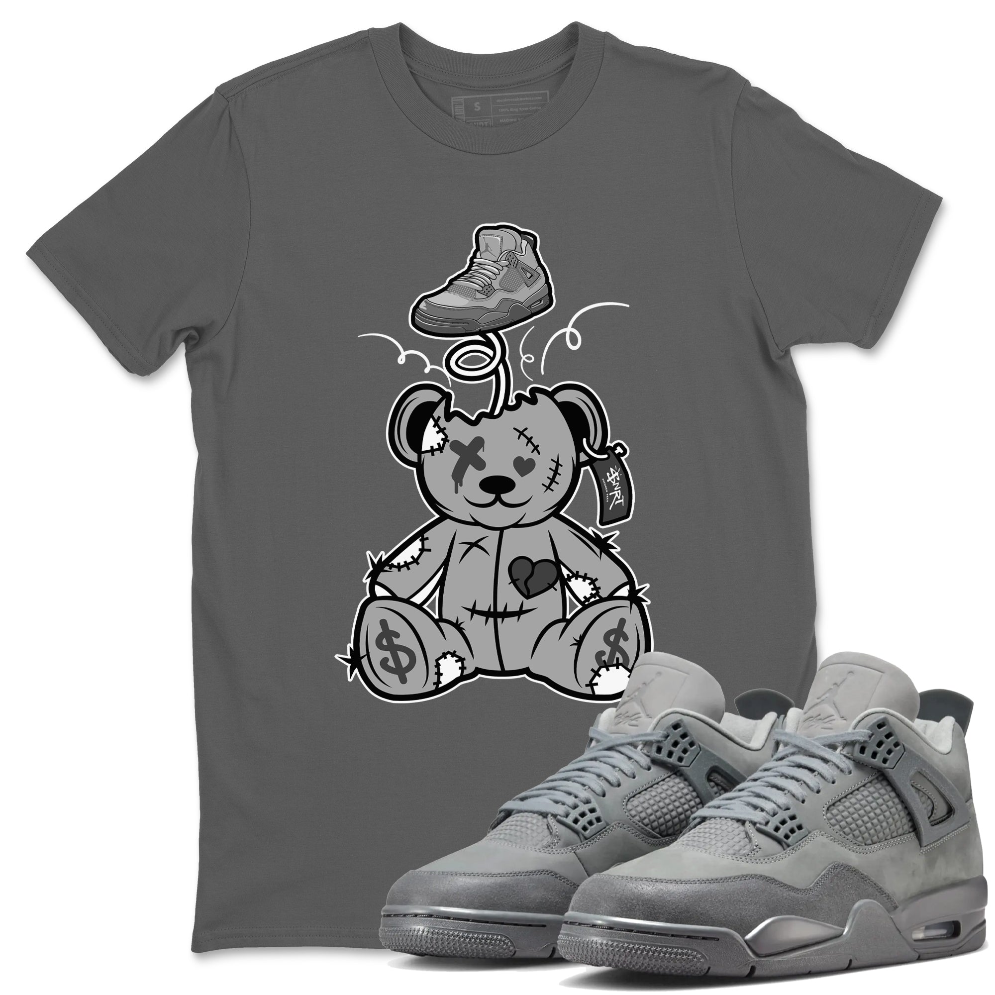 4s Wet Cement shirts to match jordans Surprise Teddy Bear sneaker match tees Air Jordan 4 Wet Cement SNRT Sneaker Release Tees unisex cotton Cool Grey 1 crew neck shirts