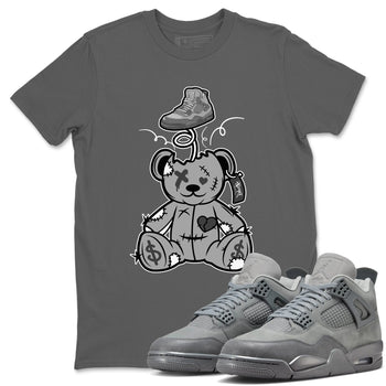 4s Wet Cement shirts to match jordans Surprise Teddy Bear sneaker match tees Air Jordan 4 Wet Cement SNRT Sneaker Release Tees unisex cotton Cool Grey 1 crew neck shirts