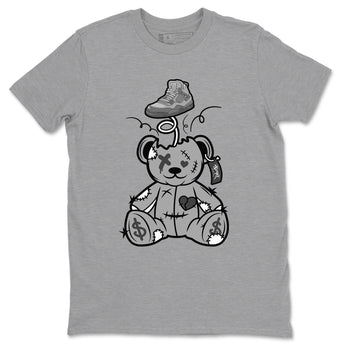 4s Wet Cement shirts to match jordans Surprise Teddy Bear sneaker match tees Air Jordan 4 Wet Cement SNRT Sneaker Release Tees unisex cotton Heather Grey 2 crew neck shirts