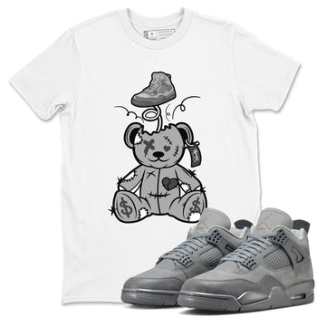 4s Wet Cement shirts to match jordans Surprise Teddy Bear sneaker match tees Air Jordan 4 Wet Cement SNRT Sneaker Release Tees unisex cotton White 1 crew neck shirts