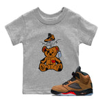 5s Archeao Brown shirts to match jordans Surprise Teddy Bear sneaker match tees Air Jordan 5 Archeao Brown SNRT Sneaker Release Tees Youth Baby Heather Grey 1 crew neck shirts