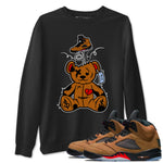 5s Archeao Brown shirts to match jordans Surprise Teddy Bear sneaker match tees Air Jordan 5 Archeao Brown SNRT Sneaker Release Tees unisex cotton Black 1 crew neck shirts