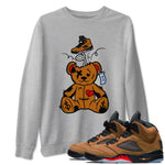 5s Archeao Brown shirts to match jordans Surprise Teddy Bear sneaker match tees Air Jordan 5 Archeao Brown SNRT Sneaker Release Tees unisex cotton Heather Grey 1 crew neck shirts