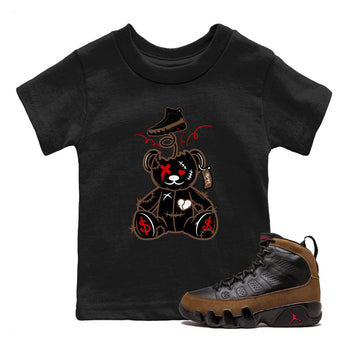 9s Olive shirts to match jordans Surprise Teddy Bear sneaker match tees Air Jordan 9 Olive match shoes to clothes SNRT Sneaker Tees Youth Baby Black 1 tee