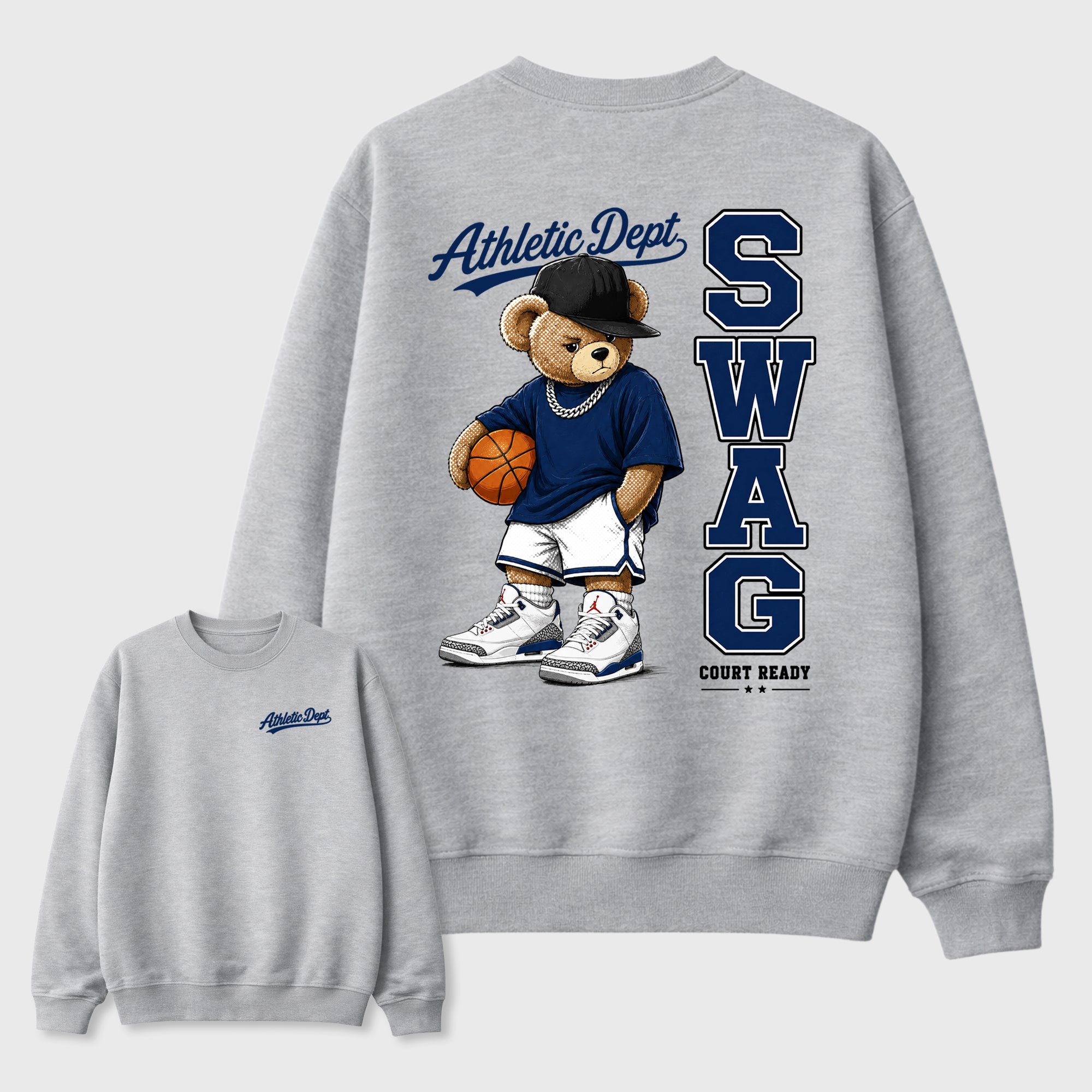 Swag Bear Graphic T-Shirt featuring original streetwear artwork designed to match the . Heather Grey Graphic Tee.