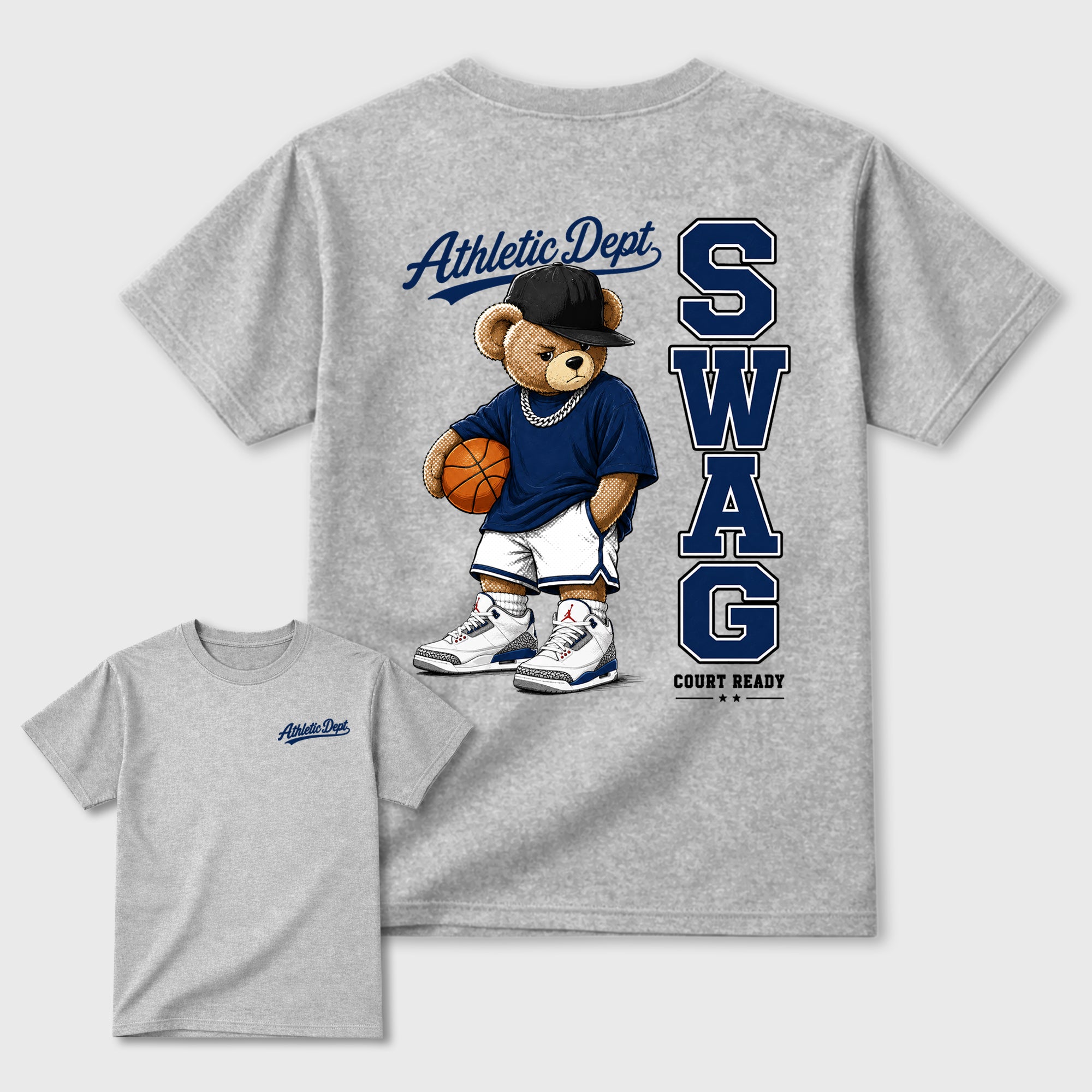 Swag Bear Graphic T-Shirt featuring original streetwear artwork designed to match the . Heather Grey Graphic T-Shirt.