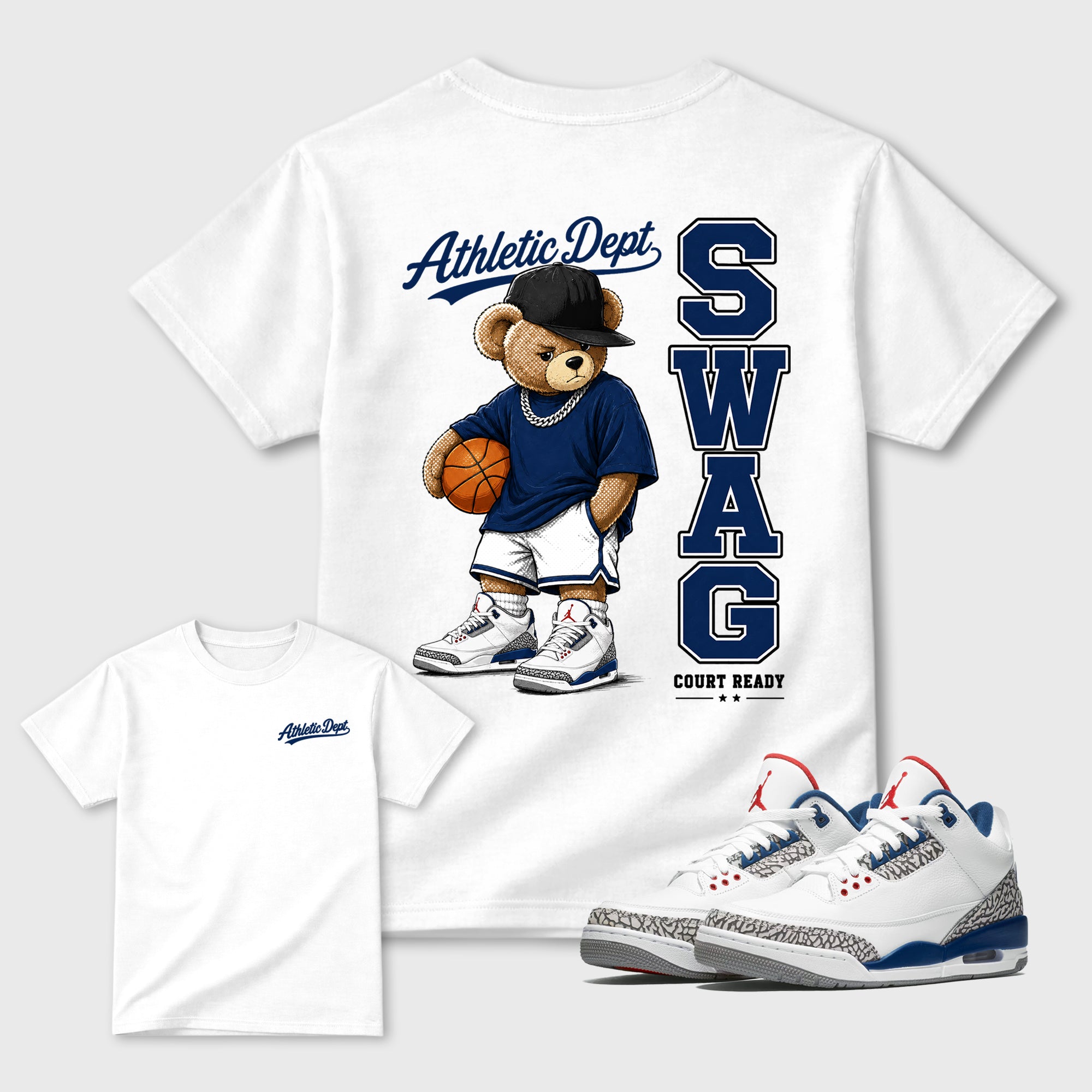 Swag Bear Graphic T-Shirt featuring original streetwear artwork designed to match the . White Graphic T-Shirt.