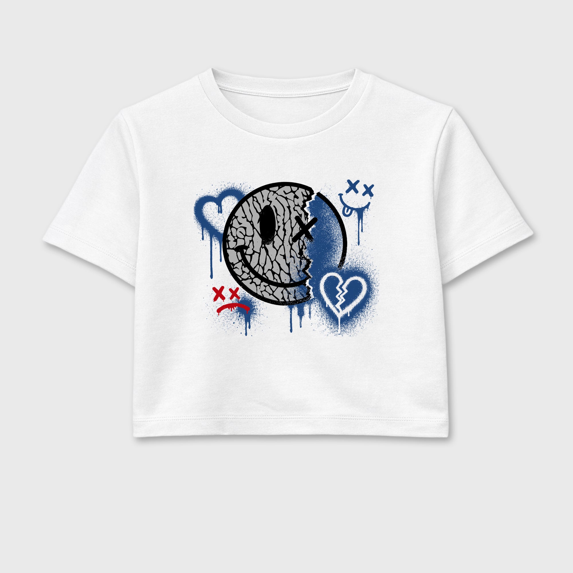 Sweet Damage women’s crop tee designed to match the Air Jordan 3 True Blue, featuring coordinated White 2 options for a perfect streetwear vibe.