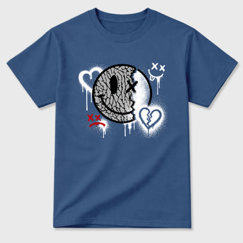 Sweet Damage Graphic T-Shirt sneaker match tee designed for the Air Jordan 3 True Blue, featuring coordinated color options for a perfect streetwear match. Denim Blue 2 shirt.
