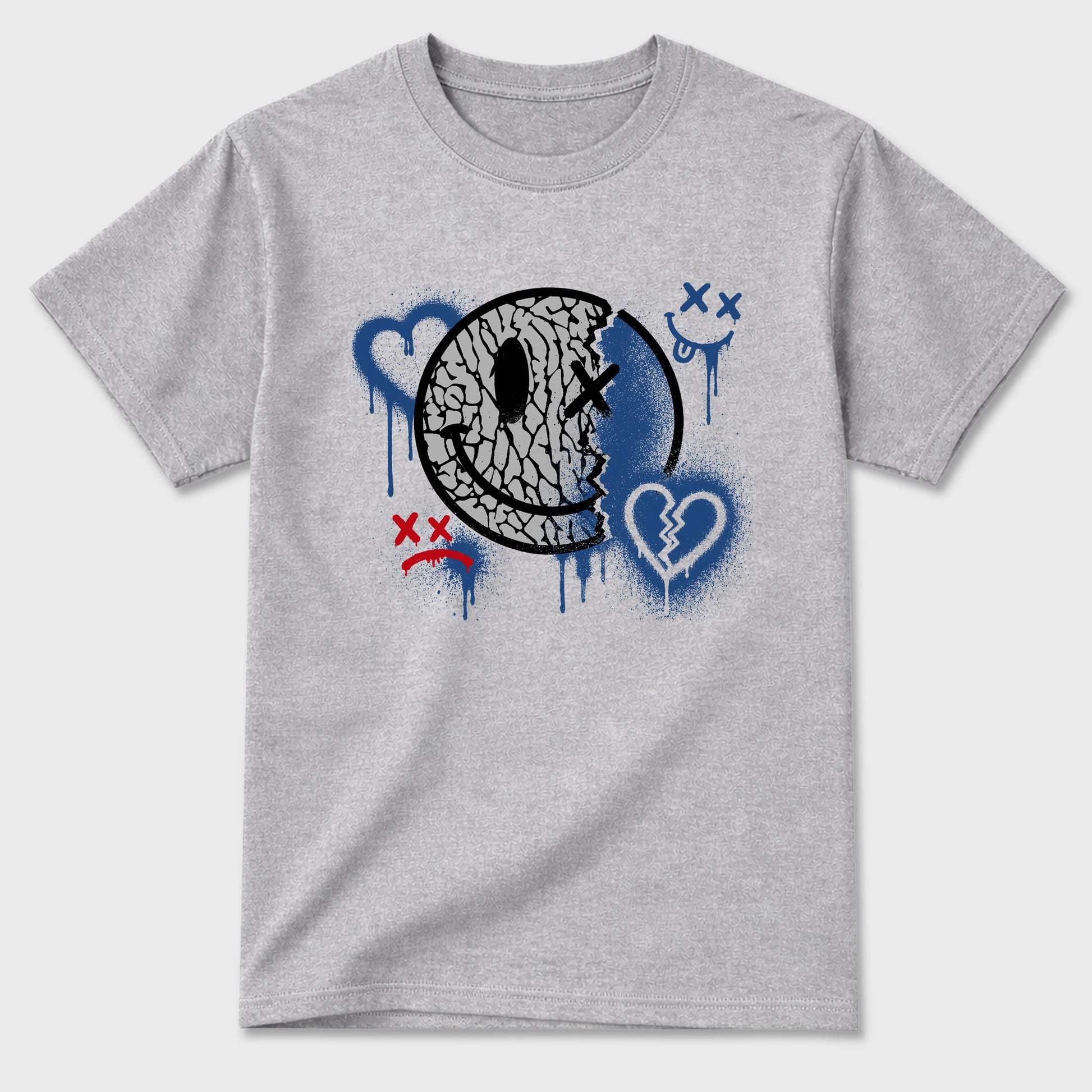 Sweet Damage Graphic T-Shirt sneaker match tee designed for the Air Jordan 3 True Blue, featuring coordinated color options for a perfect streetwear match. Heather Grey 2 shirt.