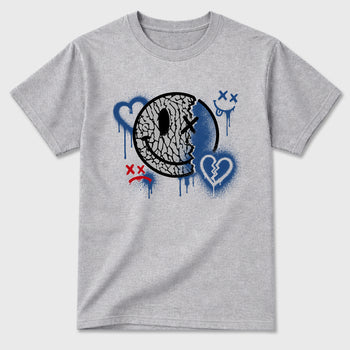 Sweet Damage Graphic T-Shirt sneaker match tee designed for the Air Jordan 3 True Blue, featuring coordinated color options for a perfect streetwear match. Heather Grey 2 shirt.