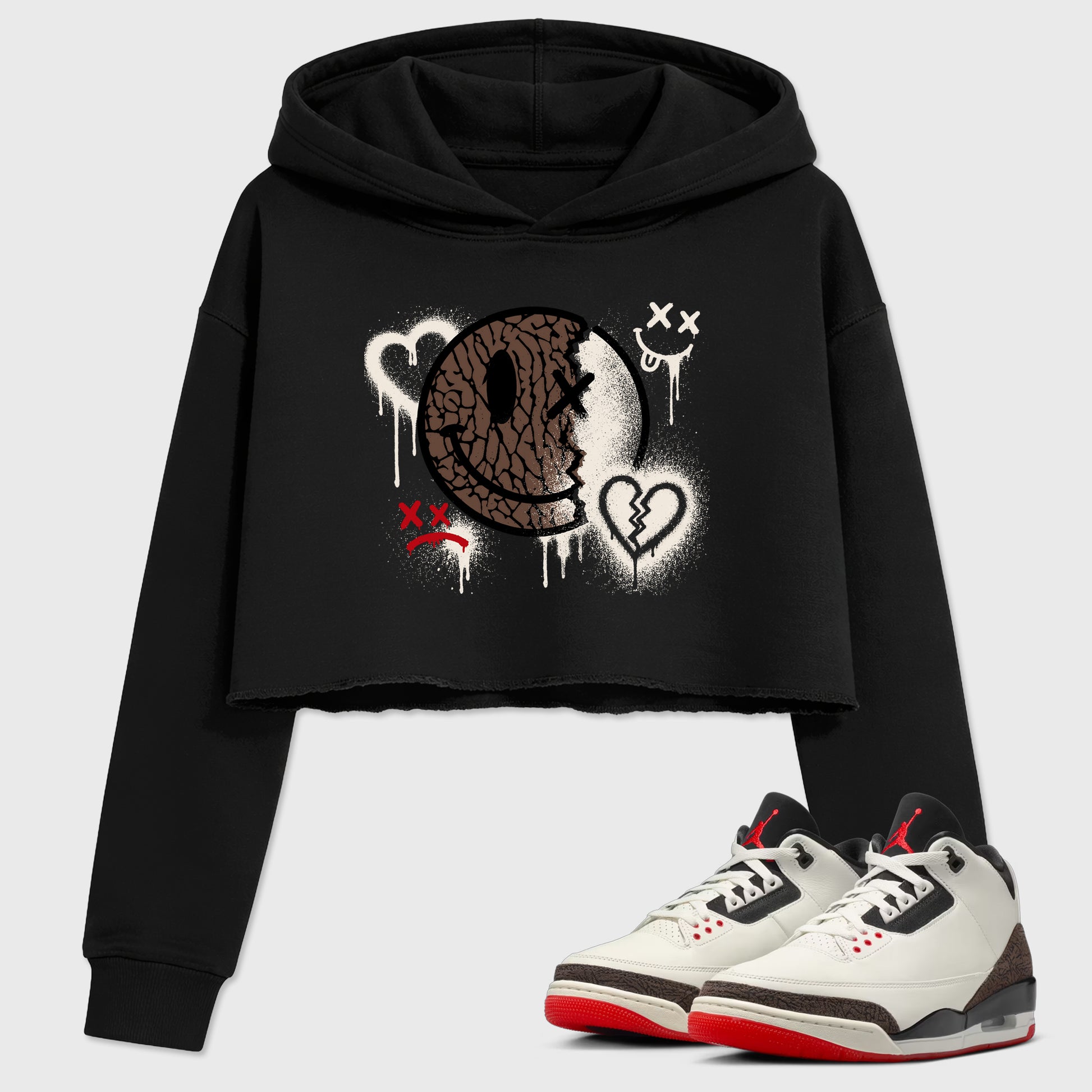 Sweet Damage women’s crop tee designed to match the Air Jordan 3 World's Best Dad, featuring coordinated Black 1 options for a perfect streetwear vibe.