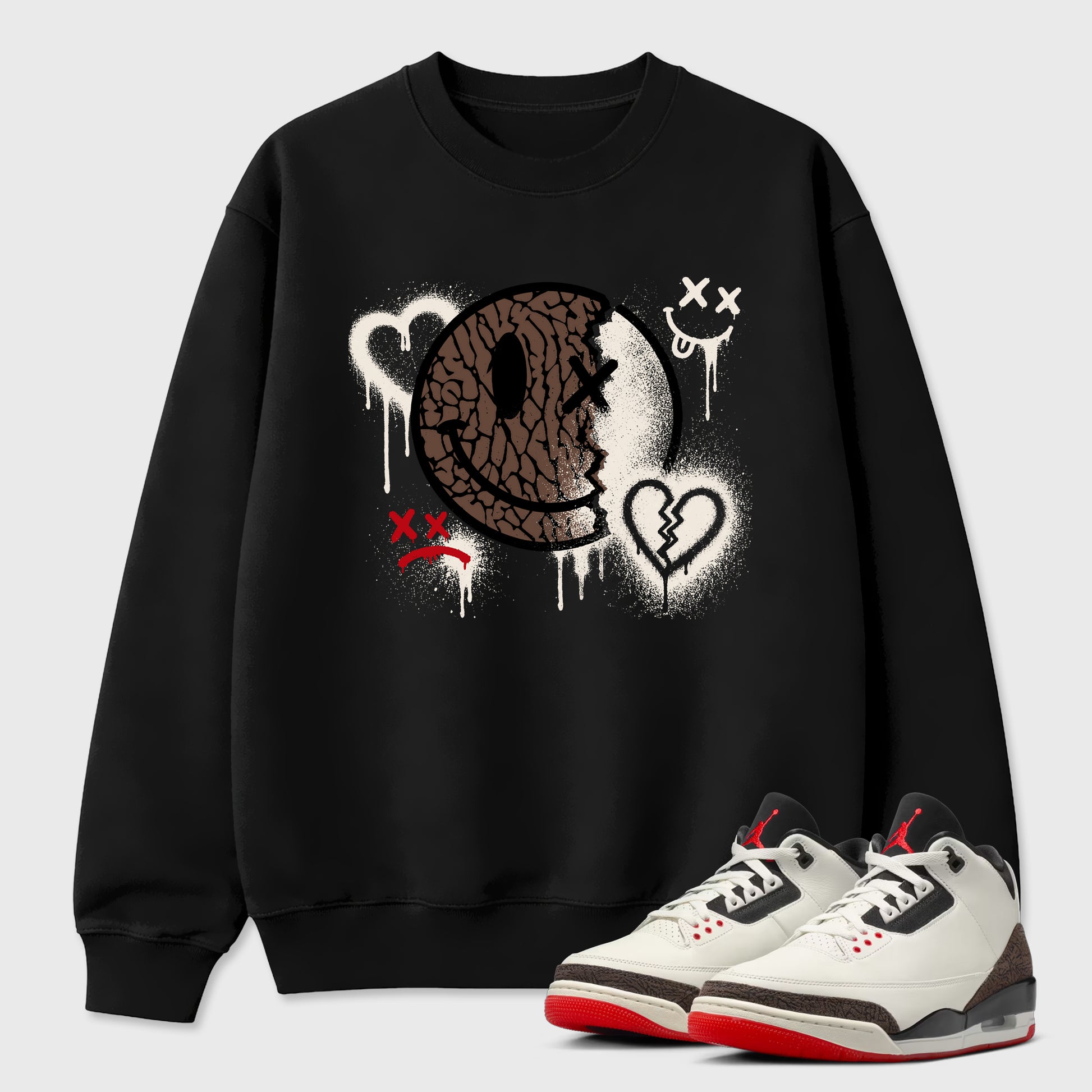 Sweet Damage Graphic T-Shirt sneaker match tee designed for the Air Jordan 3 World's Best Dad, featuring coordinated color options for a perfect streetwear match. Black 1 shirt.