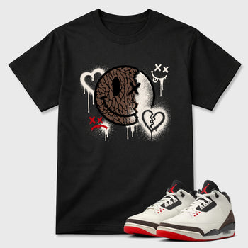 Sweet Damage Graphic T-Shirt sneaker match tee designed for the Air Jordan 3 World's Best Dad, featuring coordinated color options for a perfect streetwear match. Black 1 shirt.