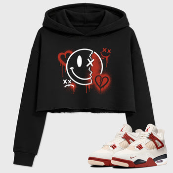 Sneakerfit Streetwear outfit, Sneaker Tees To Match Air Jordan 4 Brick After Brick – Sweet Damage Crop T-Shirt Black 1