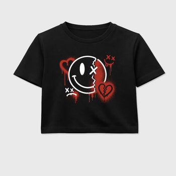 Sneakerfit Streetwear outfit, Sneaker Tees To Match Air Jordan 4 Brick After Brick – Sweet Damage Crop T-Shirt Black 2