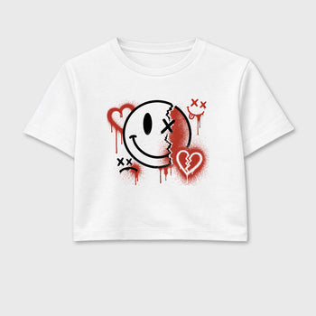 Sneakerfit Streetwear outfit, Sneaker Tees To Match Air Jordan 4 Brick After Brick – Sweet Damage Crop T-Shirt White 2