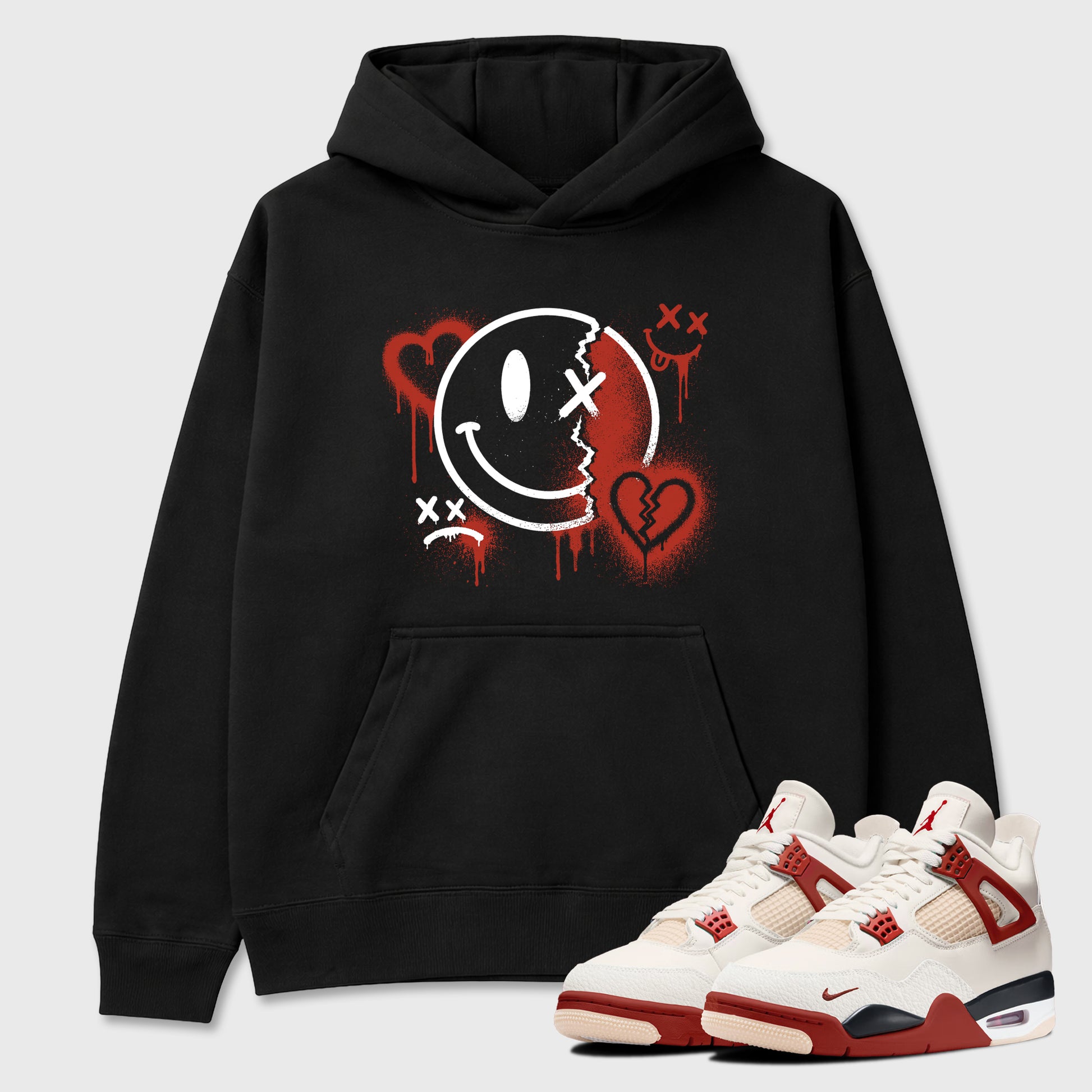 Sneakerfit Streetwear outfit, Sneaker Tees To Match Air Jordan 4 Brick After Brick – Sweet Damage Graphic Tee Black 1
