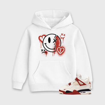 Sneakerfit Streetwear outfit, Sneaker Tees To Match Air Jordan 4 Brick After Brick – Sweet Damage Graphic Kids Tee White 1