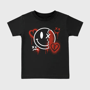 Sneakerfit Streetwear outfit, Sneaker Tees To Match Air Jordan 4 Brick After Brick – Sweet Damage Graphic Kids Tee Black 2