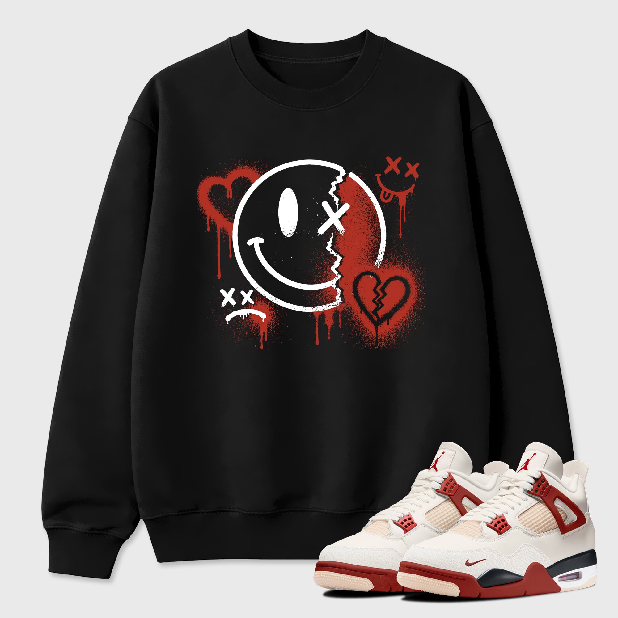 Sneakerfit Streetwear outfit, Sneaker Tees To Match Air Jordan 4 Brick After Brick – Sweet Damage Graphic Tee Black 1