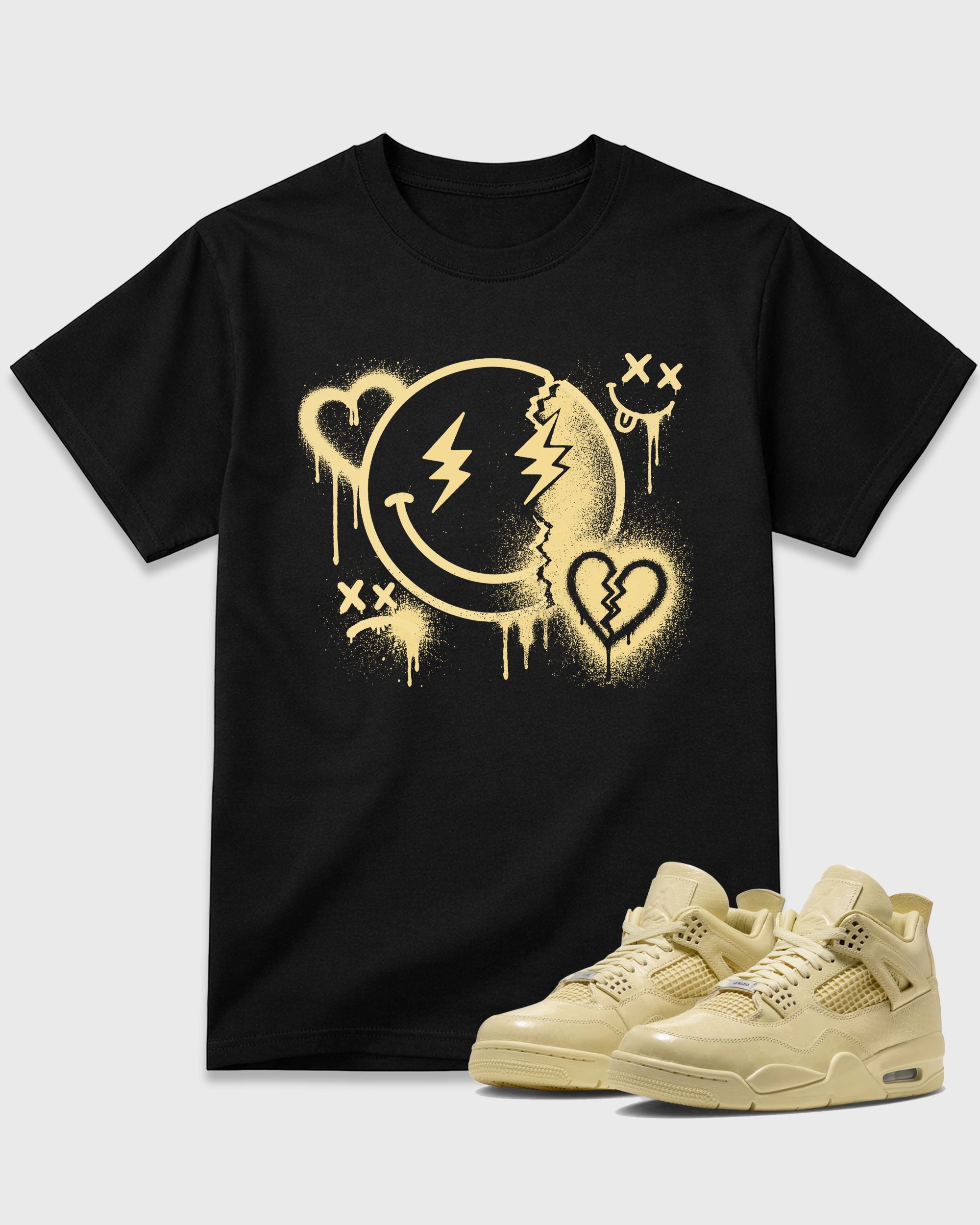 Sweet Damage Graphic T-Shirt featuring original streetwear artwork designed to match the Air Jordan 4 X J Balvin 'Amazonas'. Black 1 Graphic T-Shirt.