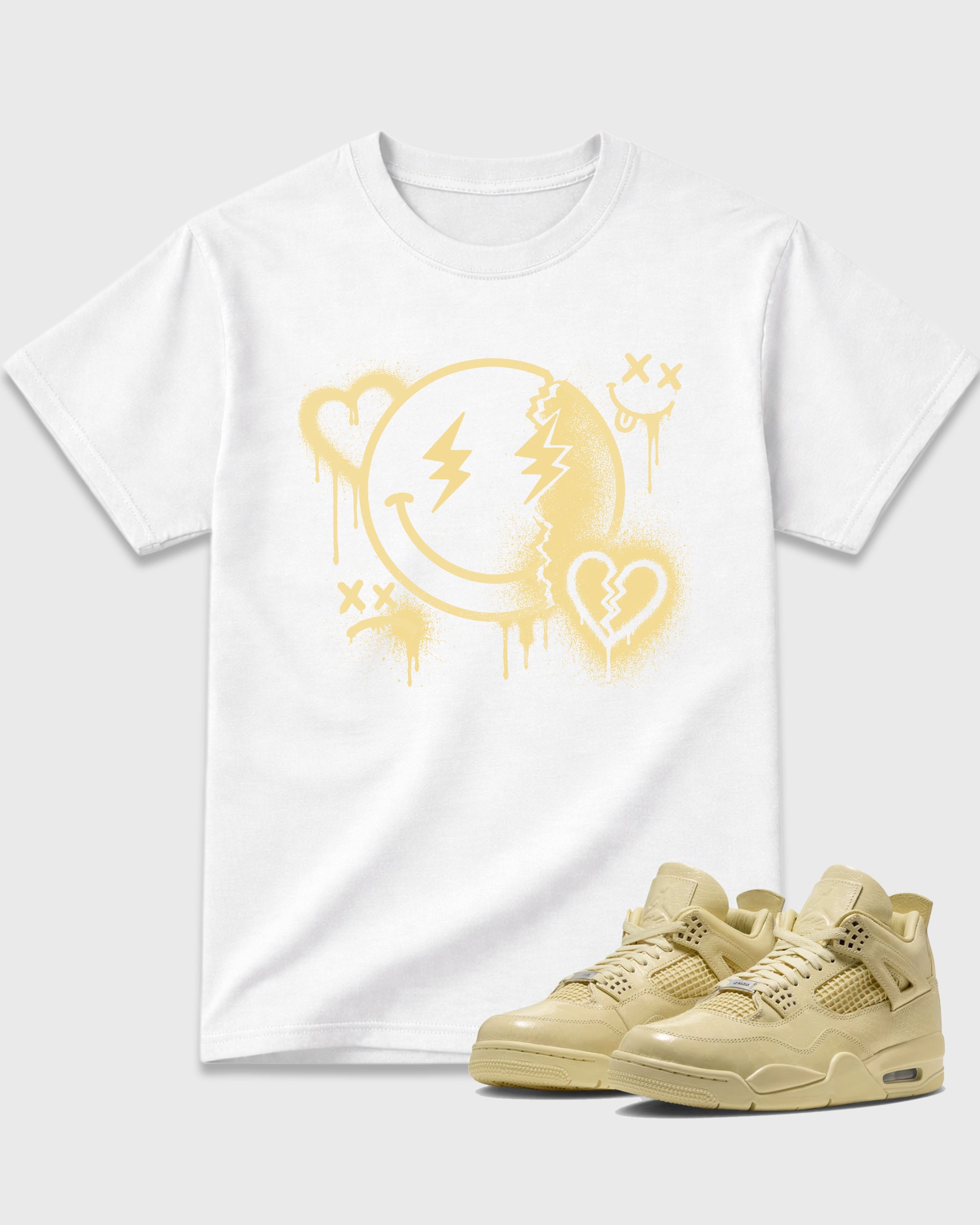 Sweet Damage Graphic T-Shirt featuring original streetwear artwork designed to match the Air Jordan 4 X J Balvin 'Amazonas'. White 1 Graphic T-Shirt.