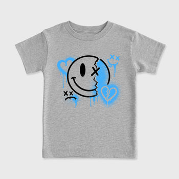 Sneakerfit Streetwear outfit, Sneaker Tees To Match Air Jordan 5 Black University Blue – Sweet Damage Graphic Kids Tee Heather Grey 2
