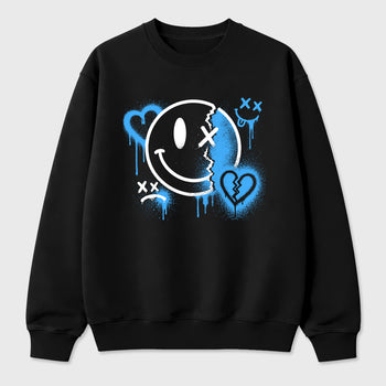 Sneakerfit Streetwear outfit, Sneaker Tees To Match Air Jordan 5 Black University Blue – Sweet Damage Graphic Tee Black 2