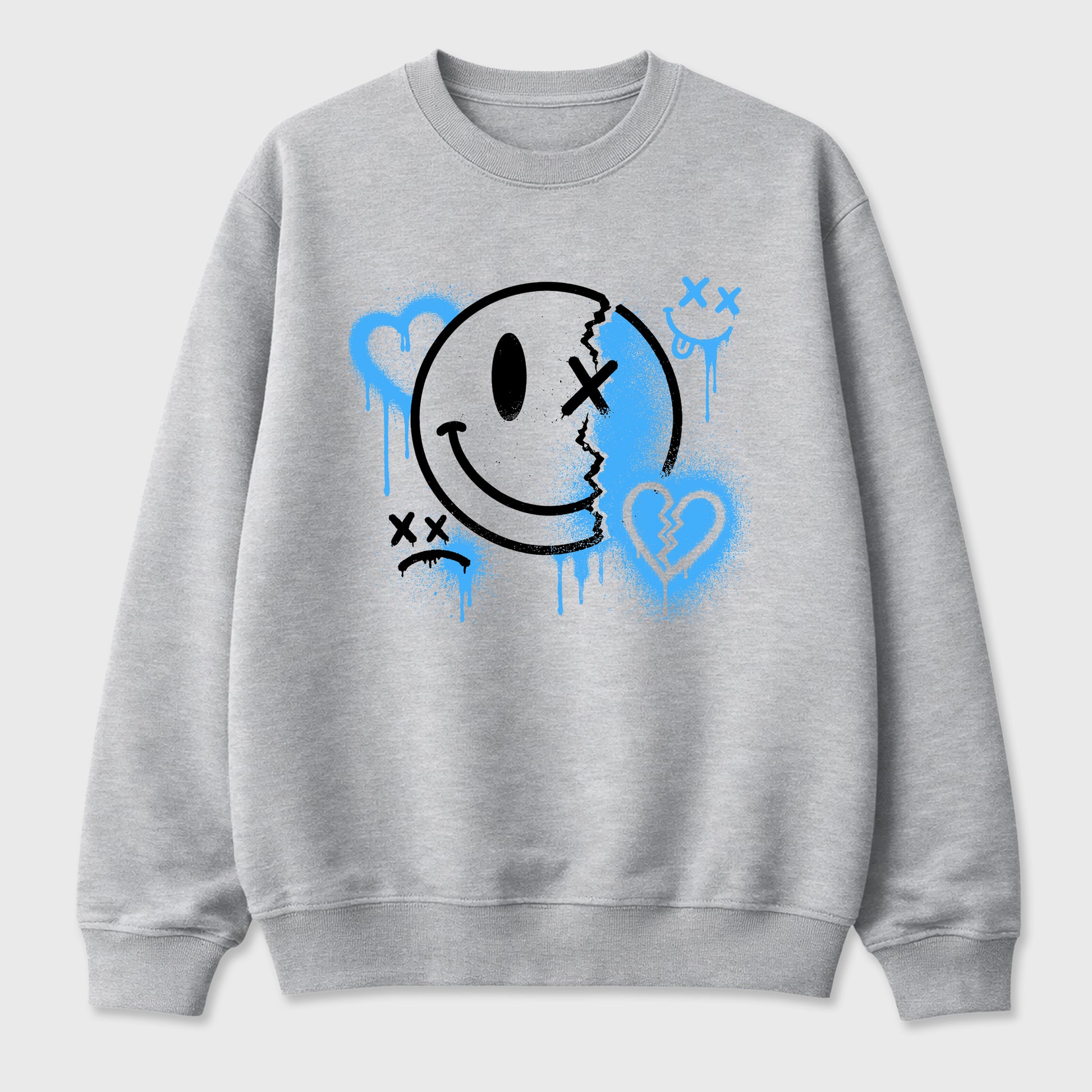 Sneakerfit Streetwear outfit, Sneaker Tees To Match Air Jordan 5 Black University Blue – Sweet Damage Graphic Tee Heather Grey 2
