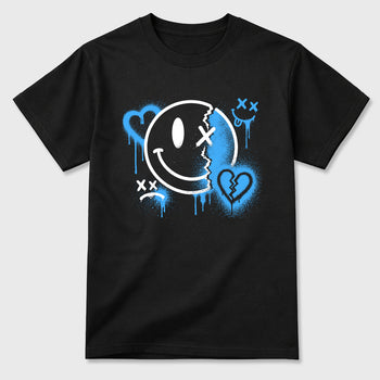 Sneakerfit Streetwear outfit, Sneaker Tees To Match Air Jordan 5 Black University Blue – Sweet Damage Graphic Tee Black 2