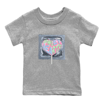 Best Sneakerfits graphic tee – Perfect Valentine's Day outfits to match Air Jordan 4 Valentines Day Kids – Sweethearts lollipop Kids T-Shirt Heather Grey 2