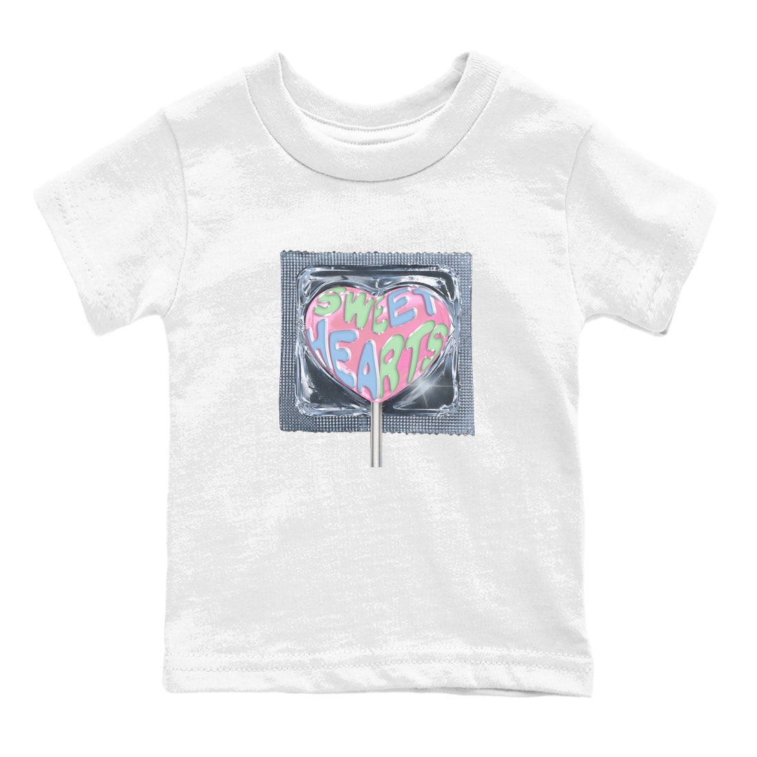 Best Sneakerfits graphic tee – Perfect Valentine's Day outfits to match Air Jordan 4 Valentines Day Kids – Sweethearts lollipop Kids T-Shirt White 2